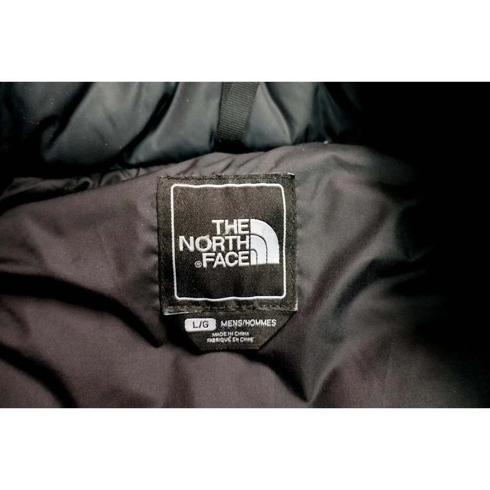 Vintage The North Face Nuptse 700 Puffer Jacket Mens L Navy Blue Black Down Fill - Picture 6 of 11